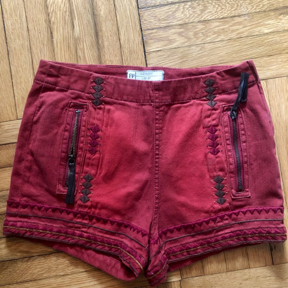 Free People Embroidered Shorts